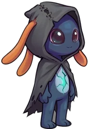 Oibii in a ragged dark hooded cloak